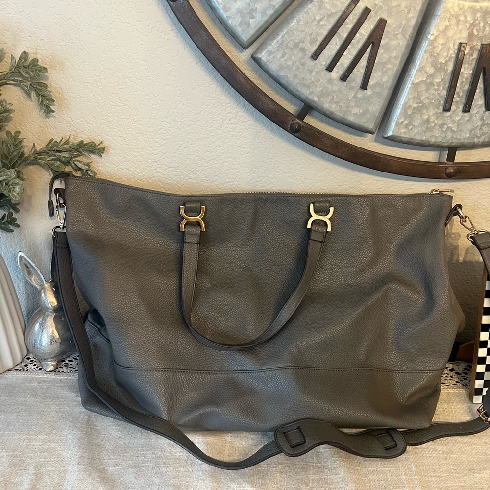 Large grey Sole Society duffle bag